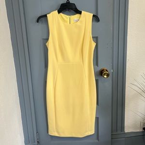 Calvin Klein yellow cocktail dress